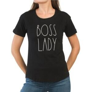 Rae Dunn "Boss Lady" Black T-Shirt Small